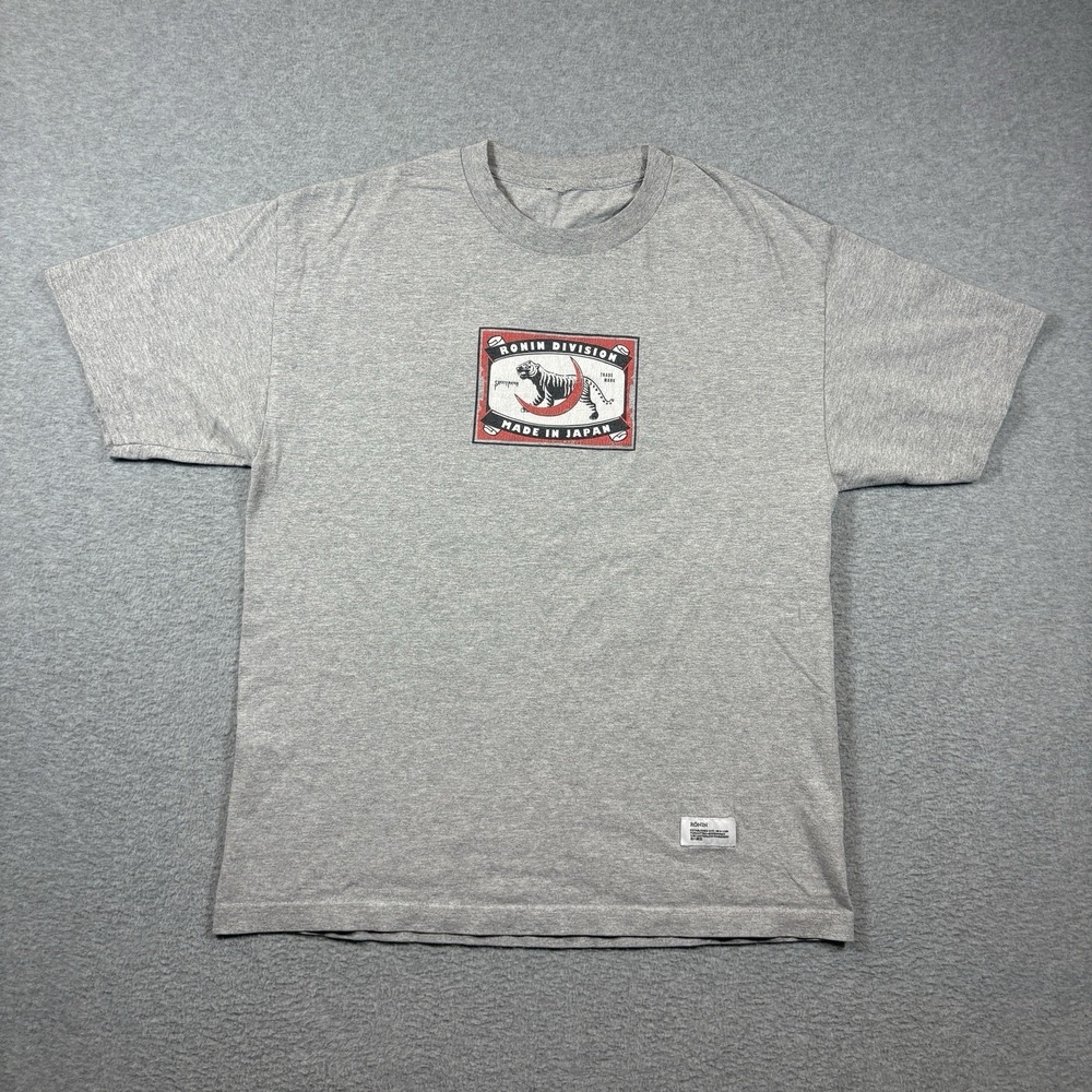 Ronin Division Safety Match Tiger Graphic Tee Mens L Gray Japan Box Logo Japan